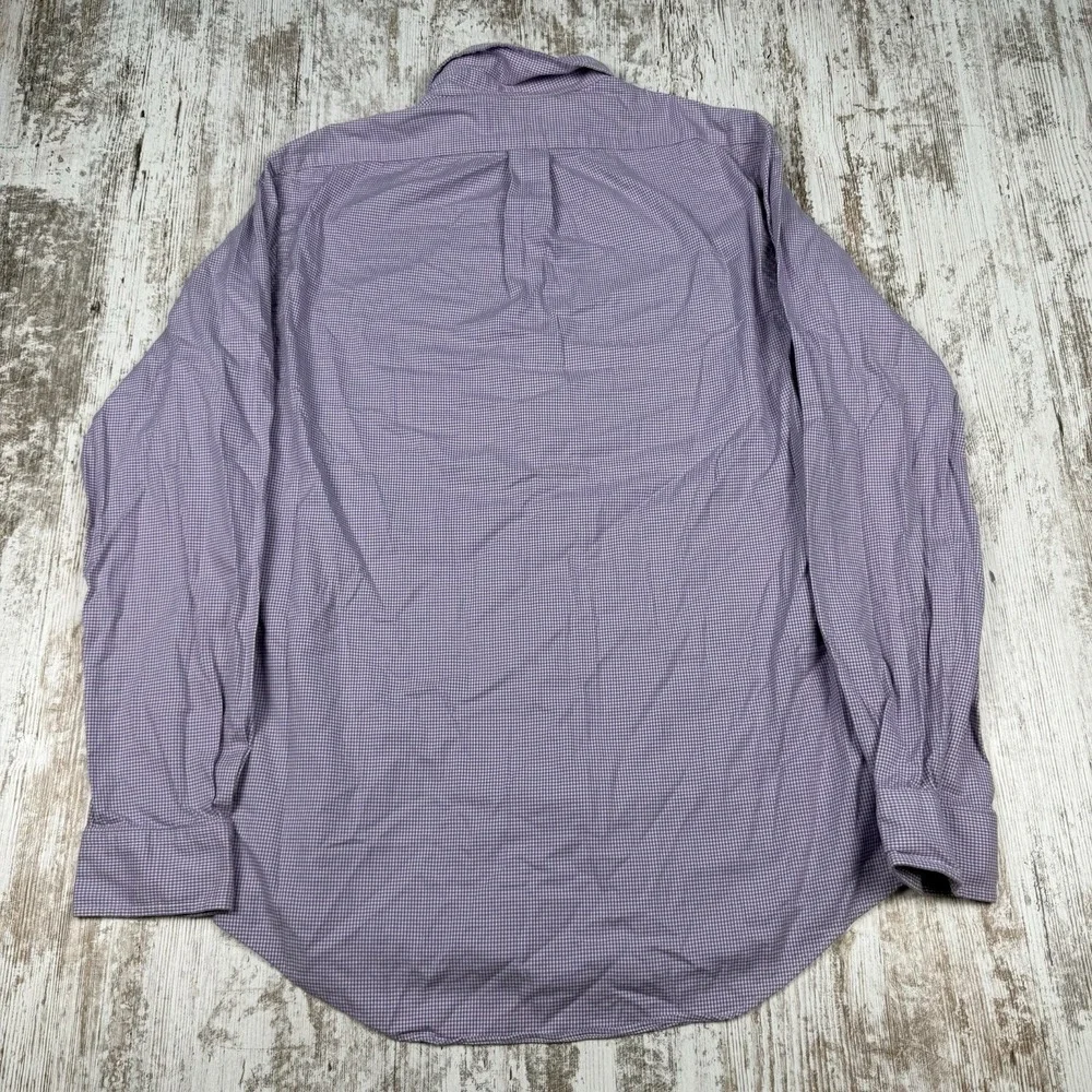 Ralph Lauren Button Down Shirt Sz M Check Long Sleeve Casual  Dad Business‎ - Picture 3 of 8